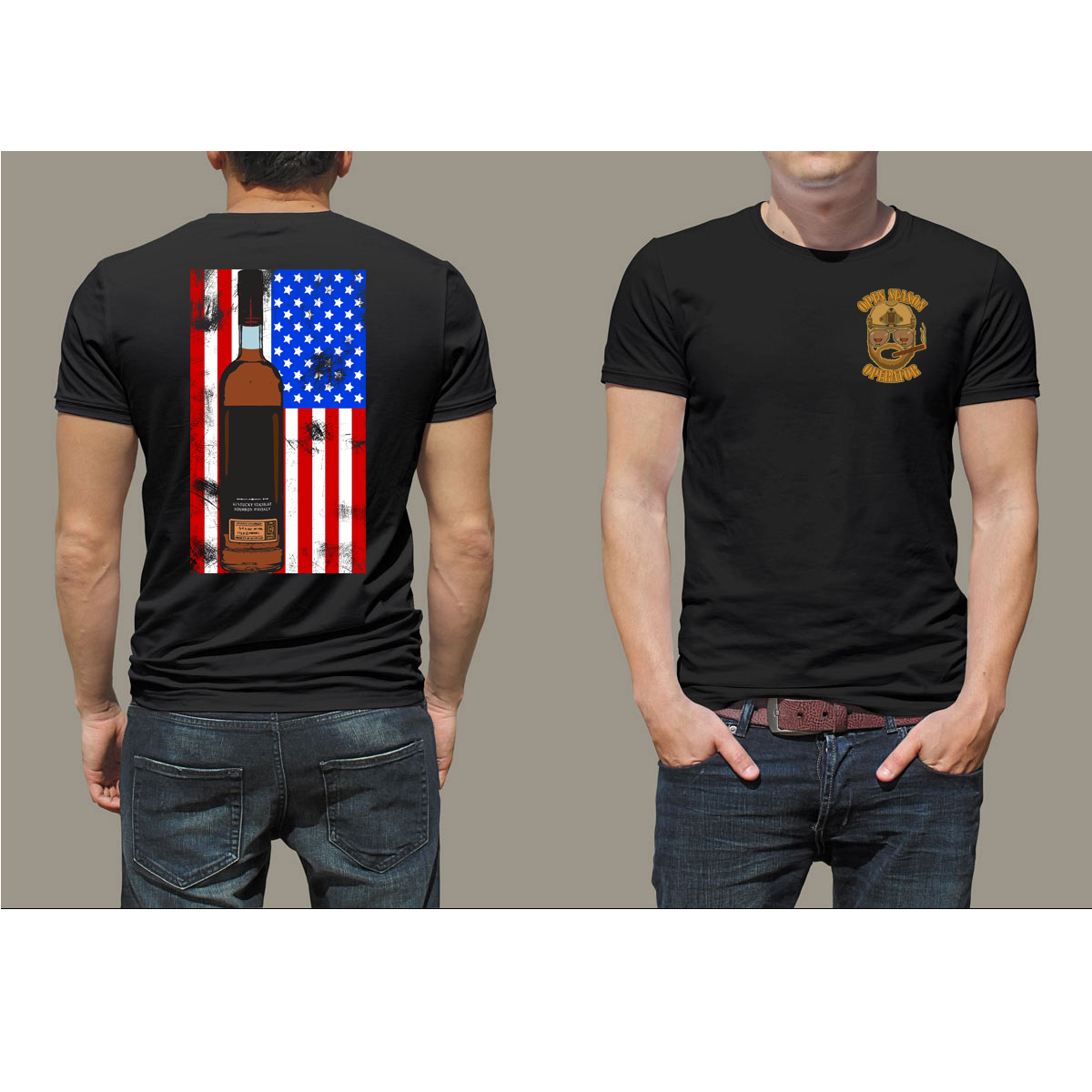 Bourbon Hunter American Flag Shirt whiskey Lover drinking shirt Bourbon Bottle American Flag shirt gift for Him Whiskey Hunting gear