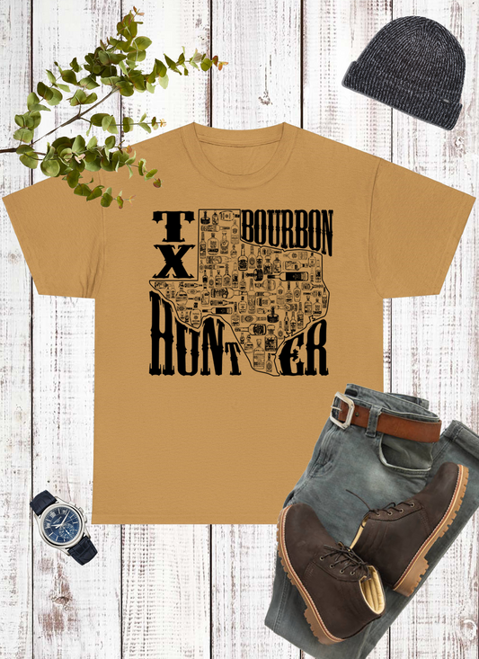 Bourbon Hunter Shirt Texas Bourbon State Bottle Hunter Shirt Texas Bourbon hunter gift for Him Whiskey Bottle shirt Bourbon Hunting Gear